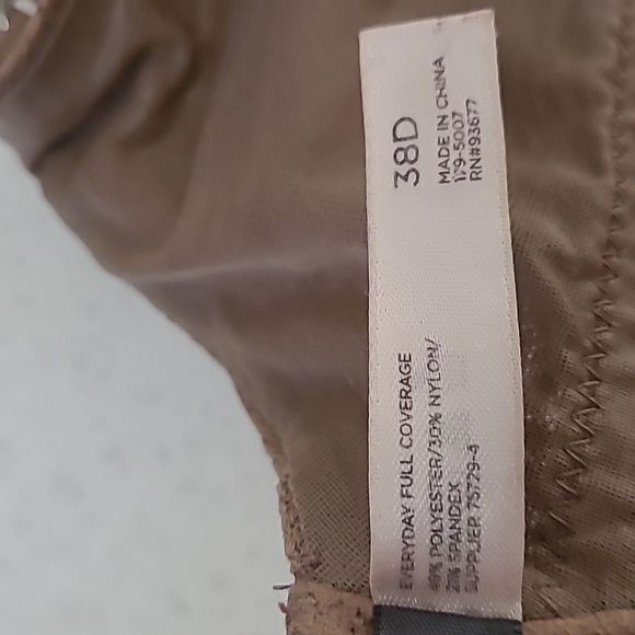 Ambrielle Brown Floral Everyday Full Coverage Underwire Bra size 38D - Picture 6 of 6